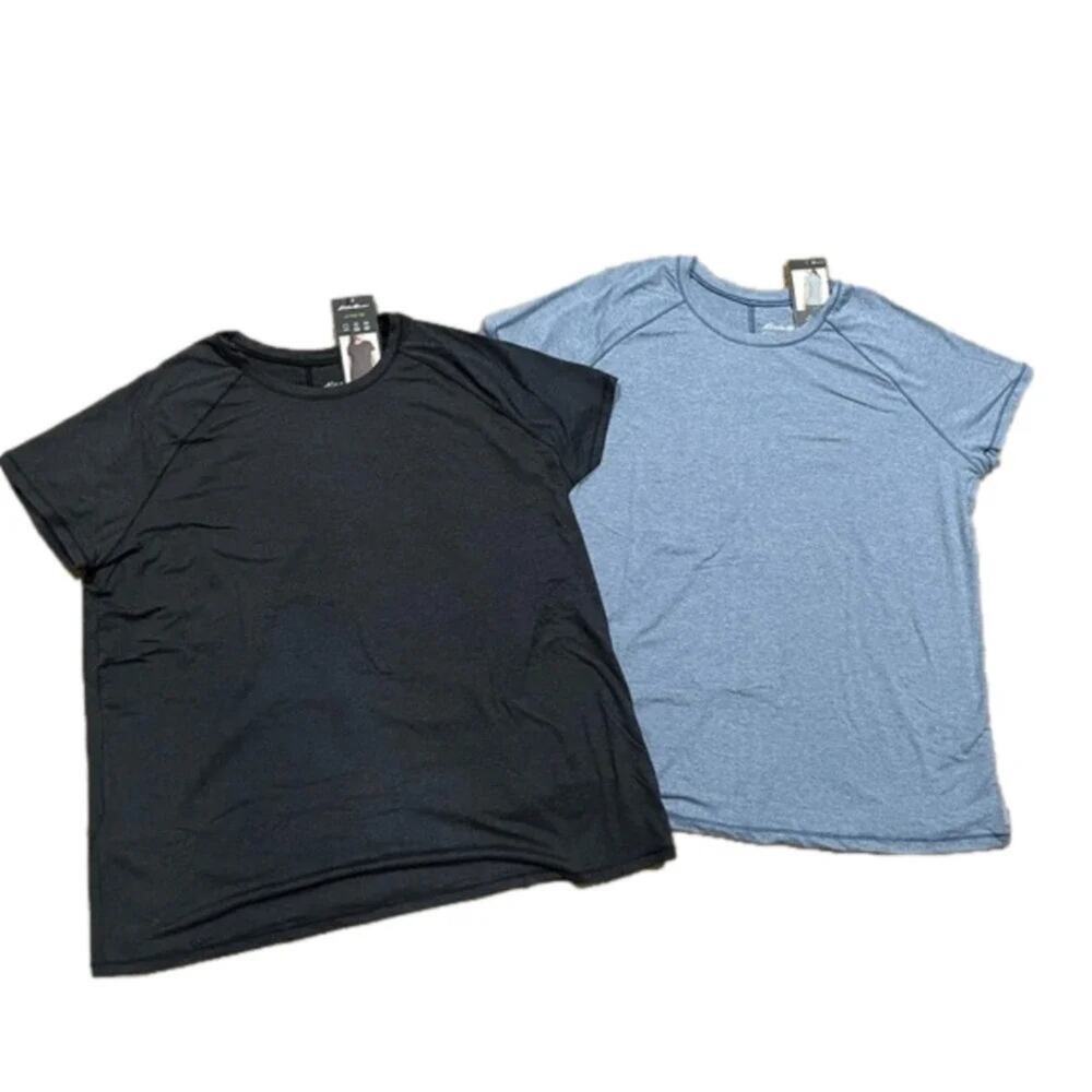 Eddie Bauer Women's Active Shirt Tee’s Size XL Black & Blue NWT